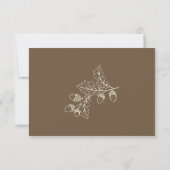 Cartons Réponse Cocoa Brown Minimalist Leaf Acorn Fall Wedding (Dos)