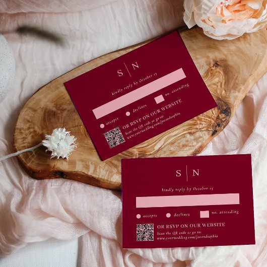 Cartons Réponse Code mini et chic de Bourgogne traditionnel et QR