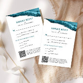 Cartons Réponse Code QR Bat mitzvah turquoise et Silver Agate Code