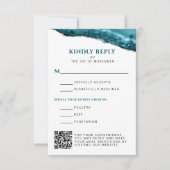 Cartons Réponse Code QR Bat mitzvah turquoise et Silver Agate Code (Devant)