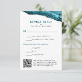 Cartons Réponse Code QR Bat mitzvah turquoise et Silver Agate Code (Debout devant)