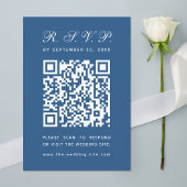 Cartons Réponse Code QR bleu classique Mariage de calligraphie sim