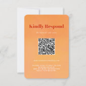 Cartons Réponse Code QR Bold Moderne Orange Mariage Coucher de Sol (Devant)