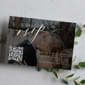 Cartons Réponse Code QR calligraphie moderne mariage photo