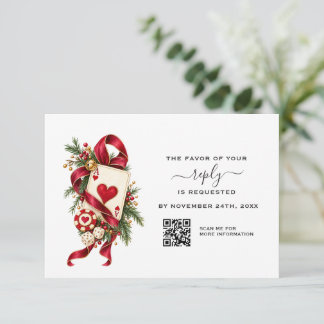 Cartons Réponse Code QR Casino Burgundy Or Mariage de Fêtes
