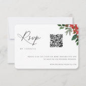 Cartons Réponse Code QR Chic Hiver Contemporain Mariage (Devant)