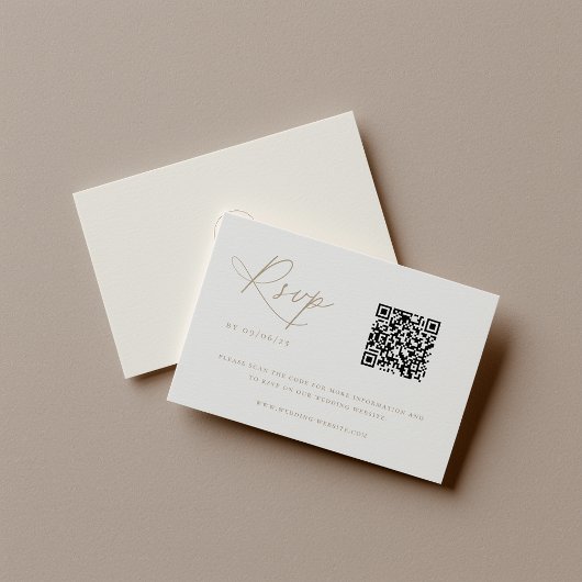 Cartons Réponse Code QR Chic Mariage côtier contemporain
