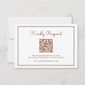 Cartons Réponse Code QR Cuivre Rouille Mariage Occidental (Devant)