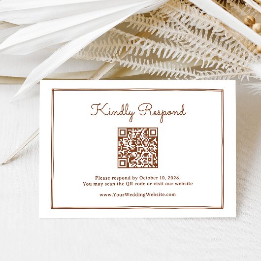 Cartons Réponse Code QR Cuivre Rouille Mariage Occidental
