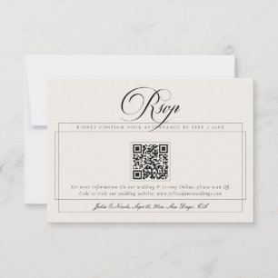 Cartons Réponse Code QR de calligraphie sur ivoire noir classique