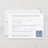 Cartons Réponse Code QR de choix de repas de mariage au fer à chev (Dos)