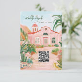 Cartons Réponse Code QR de destination rose Mexique (Debout devant)