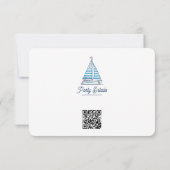 Cartons Réponse Code QR de fête d'anniversaire de voilier bleu nau (Dos)