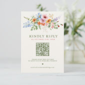 Cartons Réponse Code QR de jardin de prairie printanière de fleurs (Debout devant)