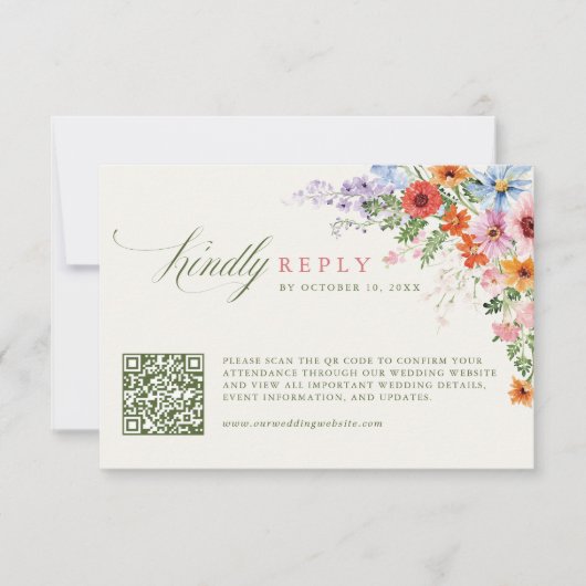 Cartons Réponse Code QR de jardin de printemps fleuri sauvage Mari (Devant)