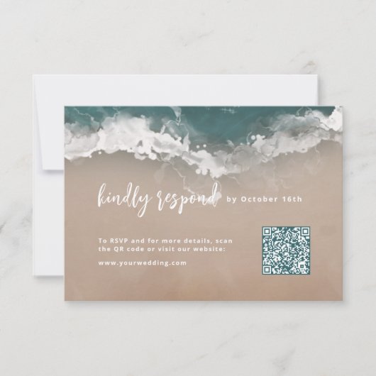 Cartons Réponse Code QR de la plage océanique mousseuse Abstraite (Devant)