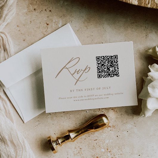 Cartons Réponse Code QR de mariage à la calligraphie moderne ivoir