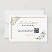 Cartons Réponse Code QR de mariage à la verdure de rose blanche d' (Devant)