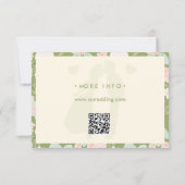 Cartons Réponse Code QR de mariage à ruban gingham vert Wildflower (Dos)