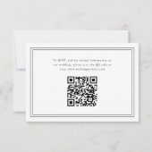 Cartons Réponse Code QR de mariage à typographie gras noir et blan (Dos)