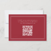 Cartons Réponse Code QR de mariage à typographie gras Rouge Vin Él (Dos)