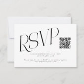 Cartons Réponse Code QR de mariage à typographie moderne (Devant)