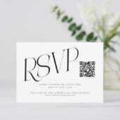 Cartons Réponse Code QR de mariage à typographie moderne (Debout devant)