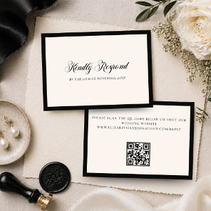 Cartons Réponse Code QR de mariage argent discret minimaliste clas