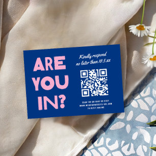Cartons Réponse Code QR de mariage audacieux et moderne de couleur