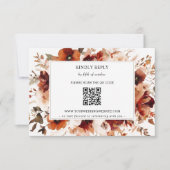 Cartons Réponse Code QR de mariage automnal bordeaux orange brûlé (Devant)