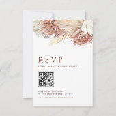 Cartons Réponse Code QR de mariage aux orchidées Boho et feuilles  (Devant)