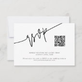 Cartons Réponse Code QR de mariage blanc écriture manuscrite (Devant)