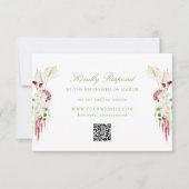 Cartons Réponse Code QR de mariage bouquet floral en cascade (Devant)