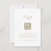 Cartons Réponse Code QR de mariage calligraphié stylé sable (Devant)