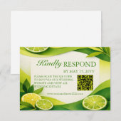 Cartons Réponse Code QR de mariage Citron Vert et Verdure (Devant / Derrière)