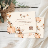 Cartons Réponse Code QR de mariage citrouille florale d'automne