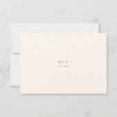 Cartons Réponse Code QR de mariage crème et or doux romantique (Dos)