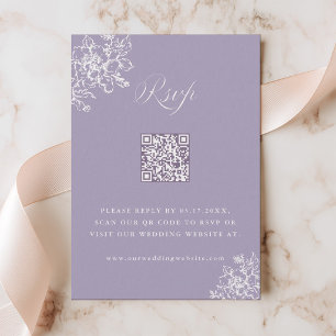 Cartons Réponse Code QR de mariage de jardin Lavande Classic Bloom