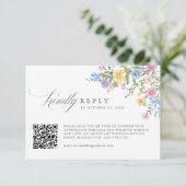 Cartons Réponse Code QR de mariage de jardin printanier orné paste (Debout devant)