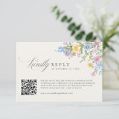 Cartons Réponse Code QR de mariage de jardin printanier orné paste (Debout devant)