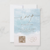Cartons Réponse Code QR de mariage de plage à écriture moderne Hea (Devant)