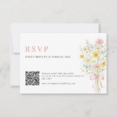 Cartons Réponse Code QR de mariage de prairie de fleurs sauvages p (Devant)