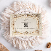 Cartons Réponse Code QR de mariage élégant en dentelle de perles d