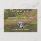 Cartons Réponse Code QR de mariage élégant en forêt rustique (Devant)