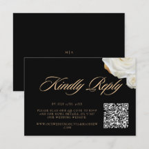 Code QR de mariage élégant floral moderne écriture