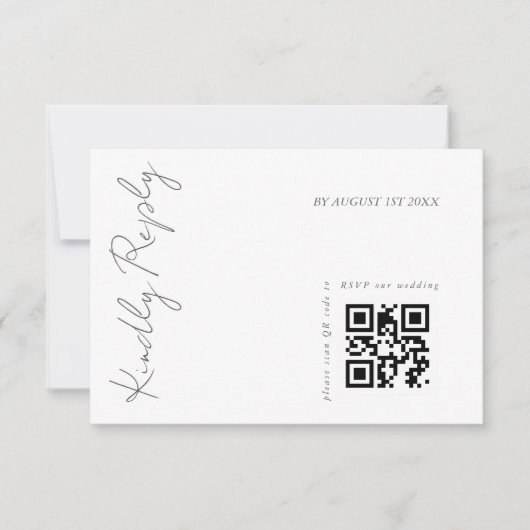 Cartons Réponse Code QR de mariage élégant moderne (Devant)