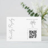 Cartons Réponse Code QR de mariage élégant moderne avec palmier  (Debout devant)