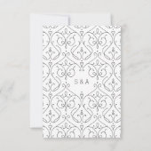 Cartons Réponse Code QR de mariage élégant moderne classique vinta (Dos)