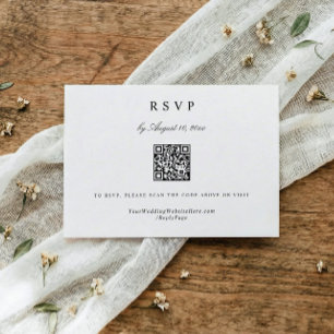 Cartons Réponse Code QR de mariage élégant simple classique