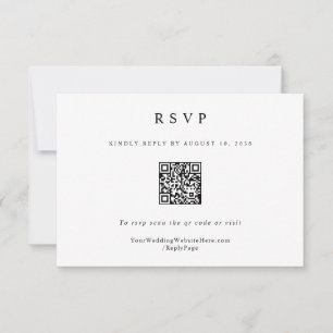 Cartons Réponse Code QR de mariage élégant simple classique modern